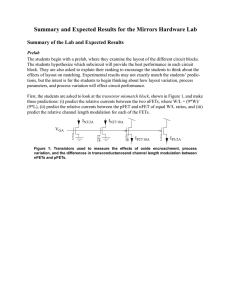 Summary and Expected Results for the Mirrors Hardware Lab