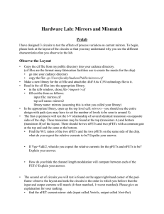 Hardware Lab: Mirrors and Mismatch Prelab