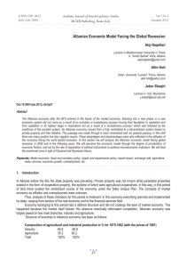 Albanian Economic Model Facing the Global Recession MCSER Publishing, Rome-Italy Alqi Naqellari