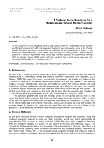 A Systemc Cache Simulator for a Multiprocessor Shared Memory System Alfred Mutanga