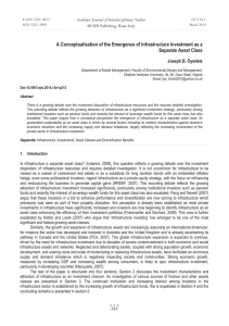 A Conceptualisation of the Emergence of Infrastructure Investment as a