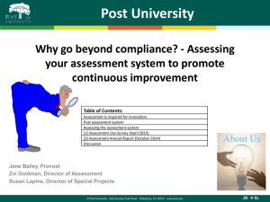 Post University Why go beyond compliance? - Assessing continuous improvement