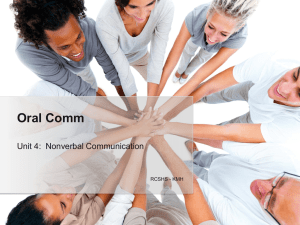 Oral Comm Unit 4:  Nonverbal Communication RCSHS - KMH