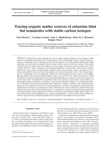 Tracing organic matter sources of estuarine tidal *, Caroline Luyten Tom Moens