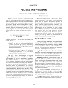 POLICIES AND PROGRAMS CHAPTER 1