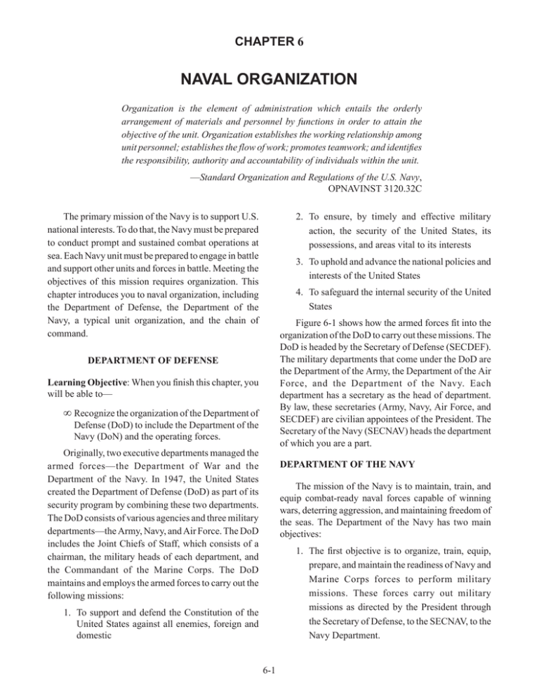 NAVAL ORGANIZATION CHAPTER 6