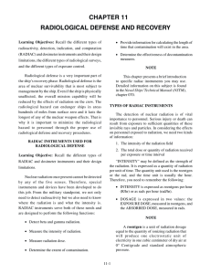 CHAPTER 11 RADIOLOGICAL DEFENSE AND RECOVERY