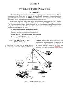 SATELLITE COMMUNICATIONS CHAPTER 3 INTRODUCTION