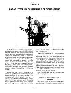 RADAR SYSTEMS EQUIPMENT CONFIGURATIONS CHAPTER 2