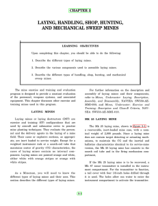 LAYING, HANDLING, SHOP, HUNTING, AND MECHANICAL SWEEP MINES CHAPTER 3