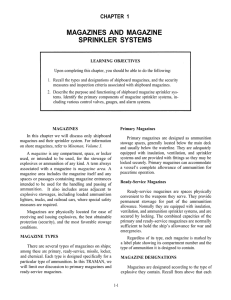 MAGAZINES AND MAGAZINE SPRINKLER SYSTEMS CHAPTER 1