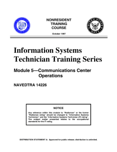 Information Systems Technician Training Series Module 5—Communications Center Operations
