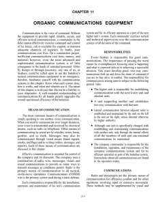ORGANIC COMMUNICATIONS EQUIPMENT CHAPTER 11
