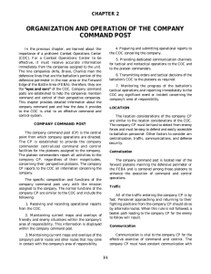 ORGANIZATION AND OPERATION OF THE COMPANY COMMAND POST CHAPTER 2
