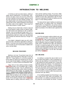 INTRODUCTION TO WELDING CHAPTER 3