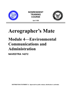 Aerographer’s Mate Module 4—Environmental Communications and Administration