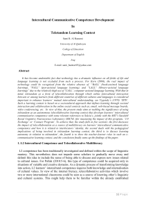 Intercultural Communicative Competence Development In Teletandem Learning Context Abstract