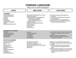 FOREIGN LANGUAGE What can I do with this degree? STRATEGIES EMPLOYERS