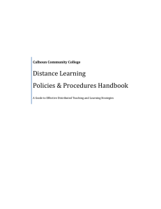 Distance Learning Policies &amp; Procedures Handbook Calhoun Community College