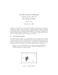 MA 323 Geometric Modelling Course Notes: Day 03 The Design Problem