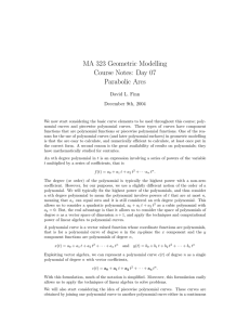 MA 323 Geometric Modelling Course Notes: Day 07 Parabolic Arcs David L. Finn