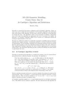 MA 323 Geometric Modelling Course Notes: Day 12 David L. Finn