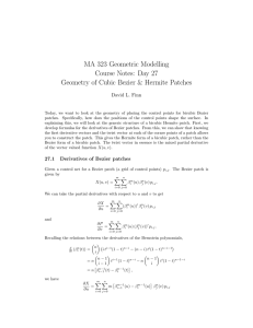MA 323 Geometric Modelling Course Notes: Day 27 David L. Finn