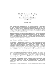 MA 323 Geometric Modelling Course Notes: Day 31 Blended and Ruled Surfaces