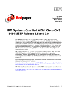 Red paper IBM System z Qualified WDM: Cisco ONS