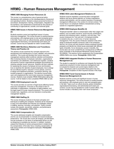 HRMG - Human Resources Management HRMG 5930 Labor-Management Relations (3)