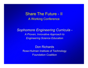 Share The Future - II Sophomore Engineering Curricula - A Working Conference