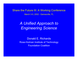 A Unified Approach to Engineering Science Donald E. Richards