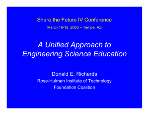 A Unified Approach to Engineering Science Education Share the Future IV Conference