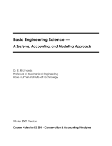 Basic Engineering Science — A Systems, Accounting, and Modeling Approach