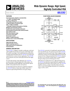 Wide Dynamic Range, High Speed, Digitally Controlled VGA ADL5202 Data Sheet