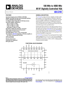 100 MHz to 4000 MHz RF/IF Digitally Controlled VGA ADL5240 Data Sheet