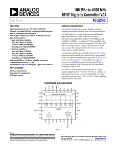 100 MHz to 4000 MHz RF/IF Digitally Controlled VGA ADL5243 Data Sheet