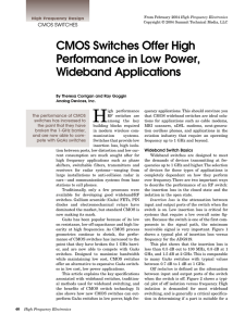 H CMOS Switches Offer High Performance in Low Power, Wideband Applications