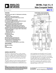 500 MHz, Triple 16 × 9 Video Crosspoint Switch AD8175 Data Sheet