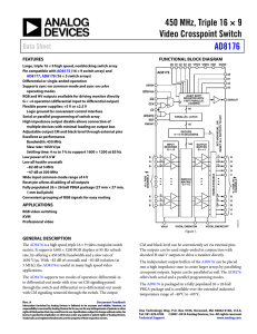450 MHz, Triple 16 × 9 Video Crosspoint Switch AD8176 Data Sheet