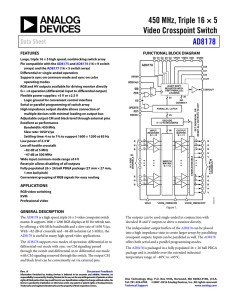 450 MHz, Triple 16 × 5 Video Crosspoint Switch AD8178 Data Sheet
