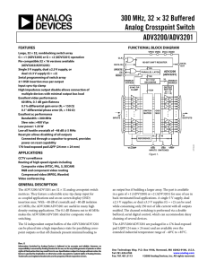 300 MHz, 32 × 32 Buffered Analog Crosspoint Switch ADV3200/ADV3201