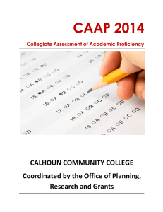 CAAP 2014 CALHOUN COMMUNITY COLLEGE Coordinated by the Office of Planning,