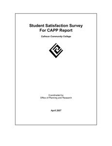 Student Satisfaction Survey For CAPP Report Coordinated by