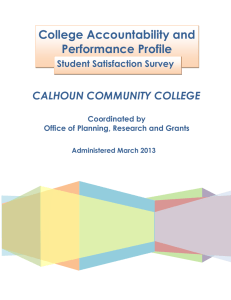 College Accountability and Performance Profile CALHOUN COMMUNITY COLLEGE