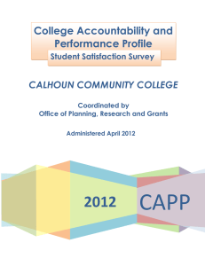 CAPP 2012 College Accountability and Performance Profile