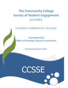 CCSSE The Community College   Survey of Student Engagement   ( CC S S E )  