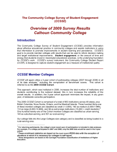 Overview of 2009 Survey Results Calhoun Community College  Introduction