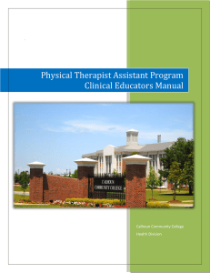 Physical Therapist Assistant Program Clinical Educators Manual