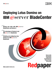 BladeCenter IBM E Deploying Lotus Domino on
